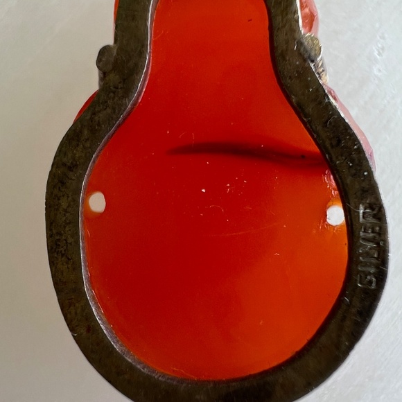 Vintage Asian Carnelian Buddha Pendant | 1930s–50s | Sterling Silver Bezel - Picture 10 of 16